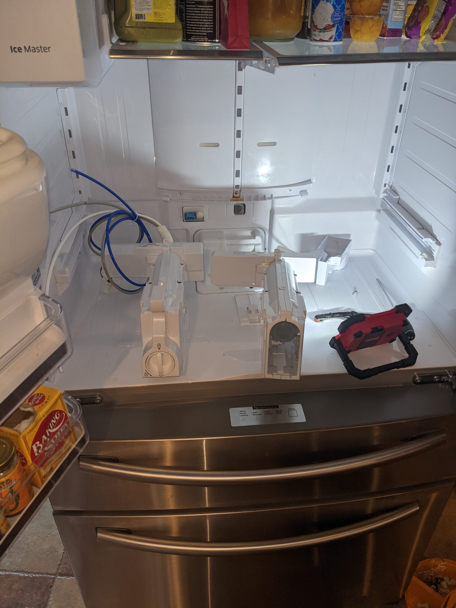 Ice bucket removed from Samsung freezer