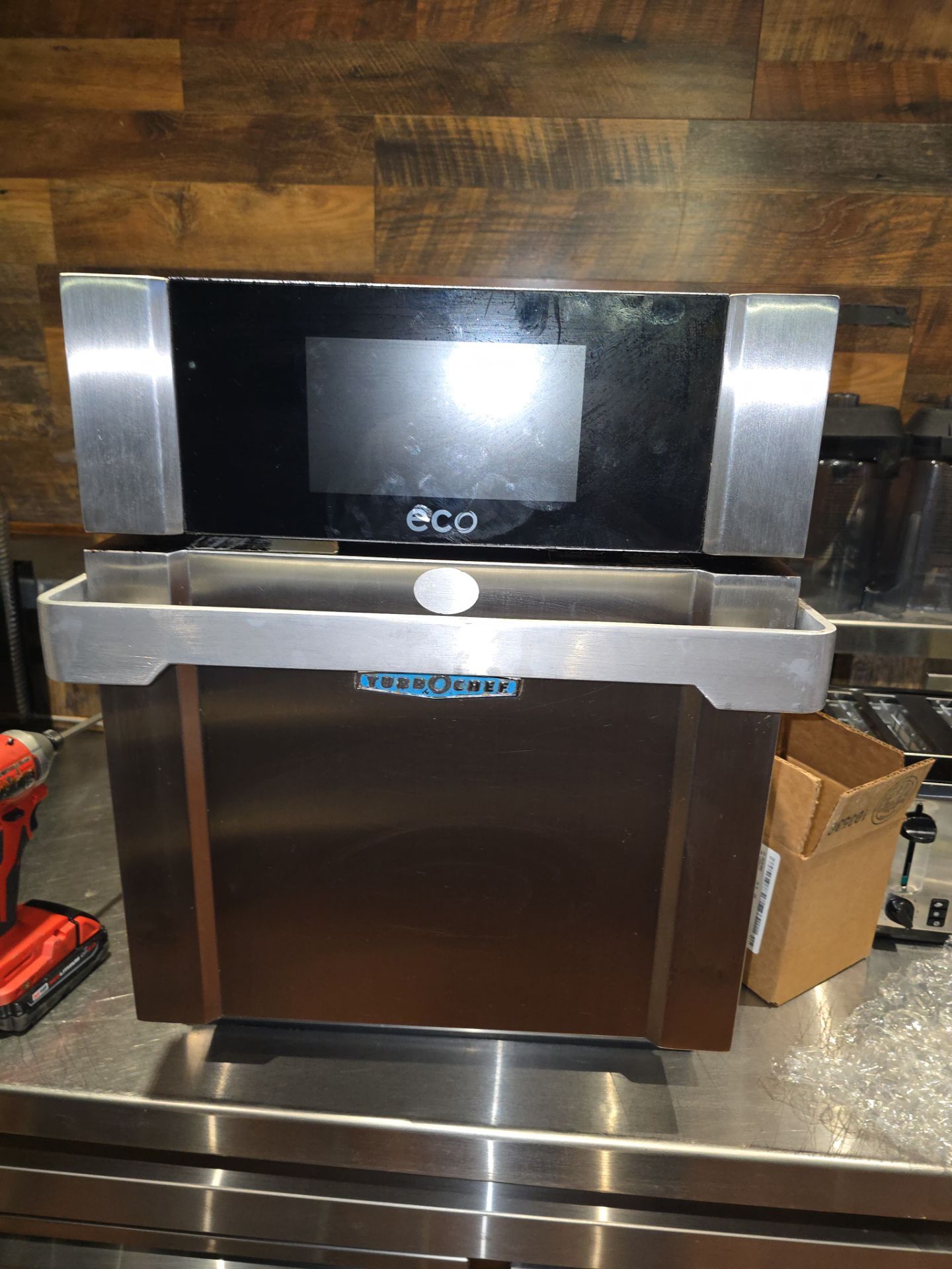 TurboChef ECO oven being serviced by AMB Works technician in Central Florida